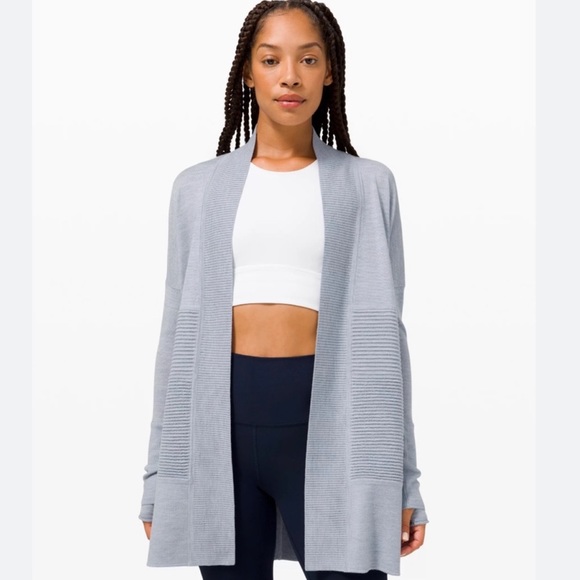 lululemon athletica Sweaters - Lululemon Lotus Wrap in Heathered Starlight